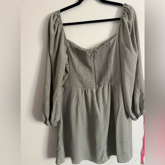 Abercrombie Off-the-Shoulder Mini Dress | Sage Green | Size XLP - Picture 6 of 6